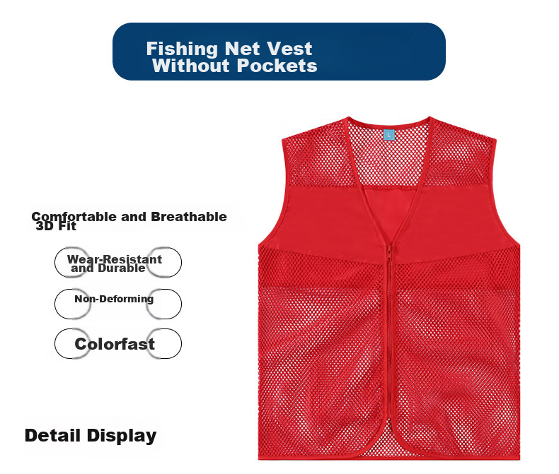 Huipute Custom Vest Workwear Summer Thin Breathable Logistics Quick Delivery Custom Logo Mesh Vest [With JD Logistics Pattern] Red Vest 180/XXL 8