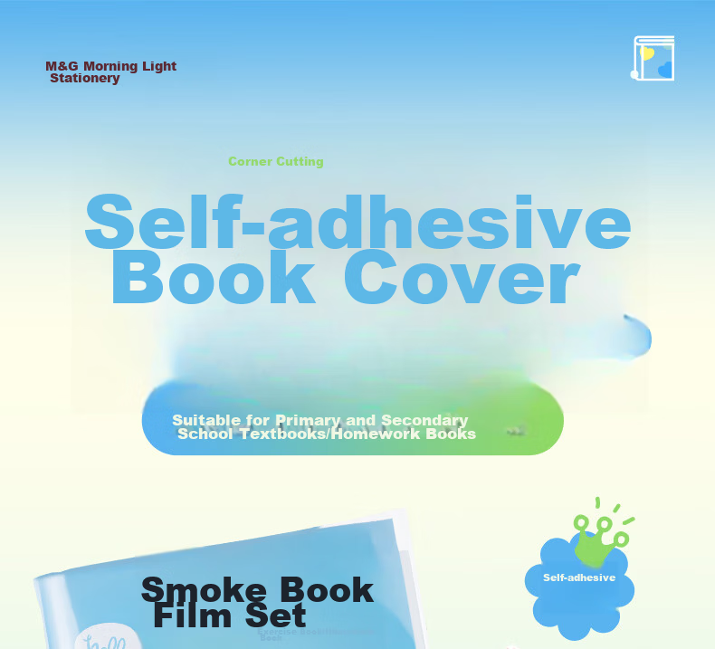 M&G Stationery, 25K/10 Sheets, Small Size, Miffy Frosted Transparent Self-Adhesive Book Cover, Protective Sleeve, Elementary School Student Book Cover, Safety Book Film 1