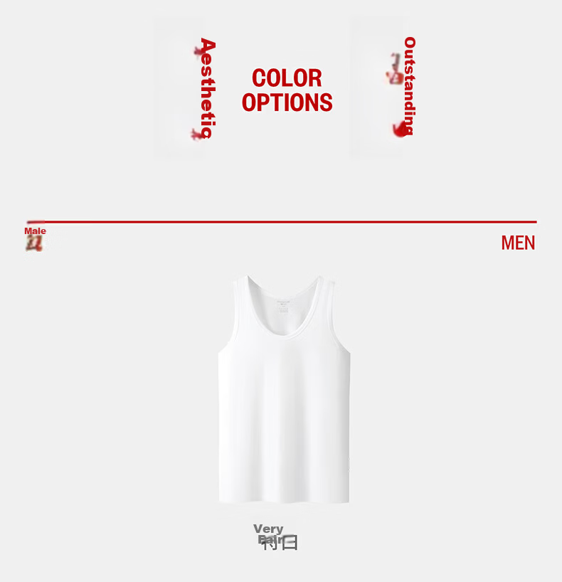 THREEGUN [80s Pure Cotton] Men's Sleeveless Tank Top, Long-Staple Cotton, High-Quality Business White Undershirt, Inner Wear Undershirt for Me 11