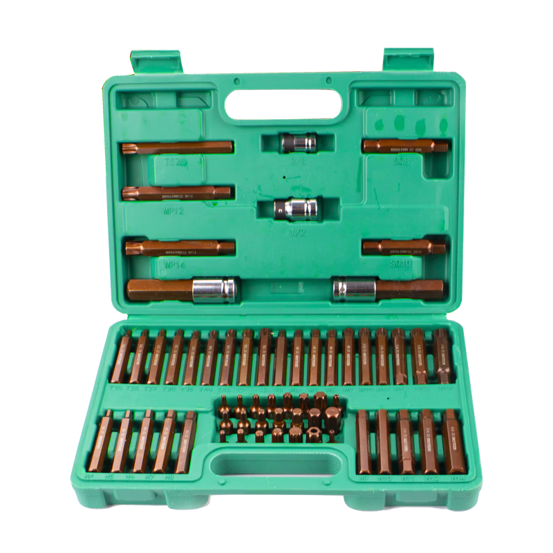 Wolvan 60-Piece Star Screwdriver Set Hex Socket Wrench Set Automotive Repair Tools Spline Double-Hexagon Bit MT