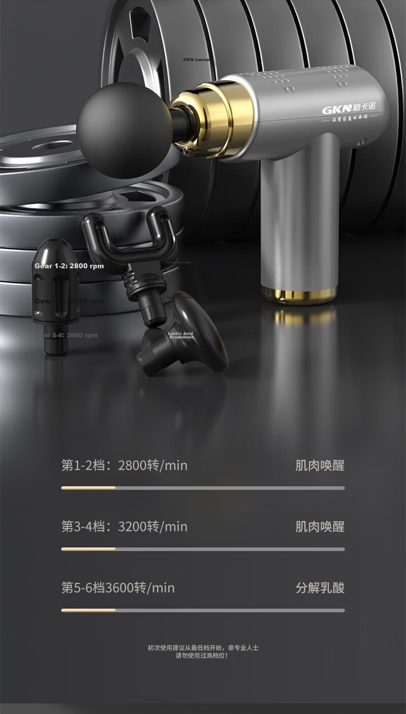 Gecano Fascia Gun Massager Massage Hammer Multifunctional Electric Massager GKN-JMQ-4 7