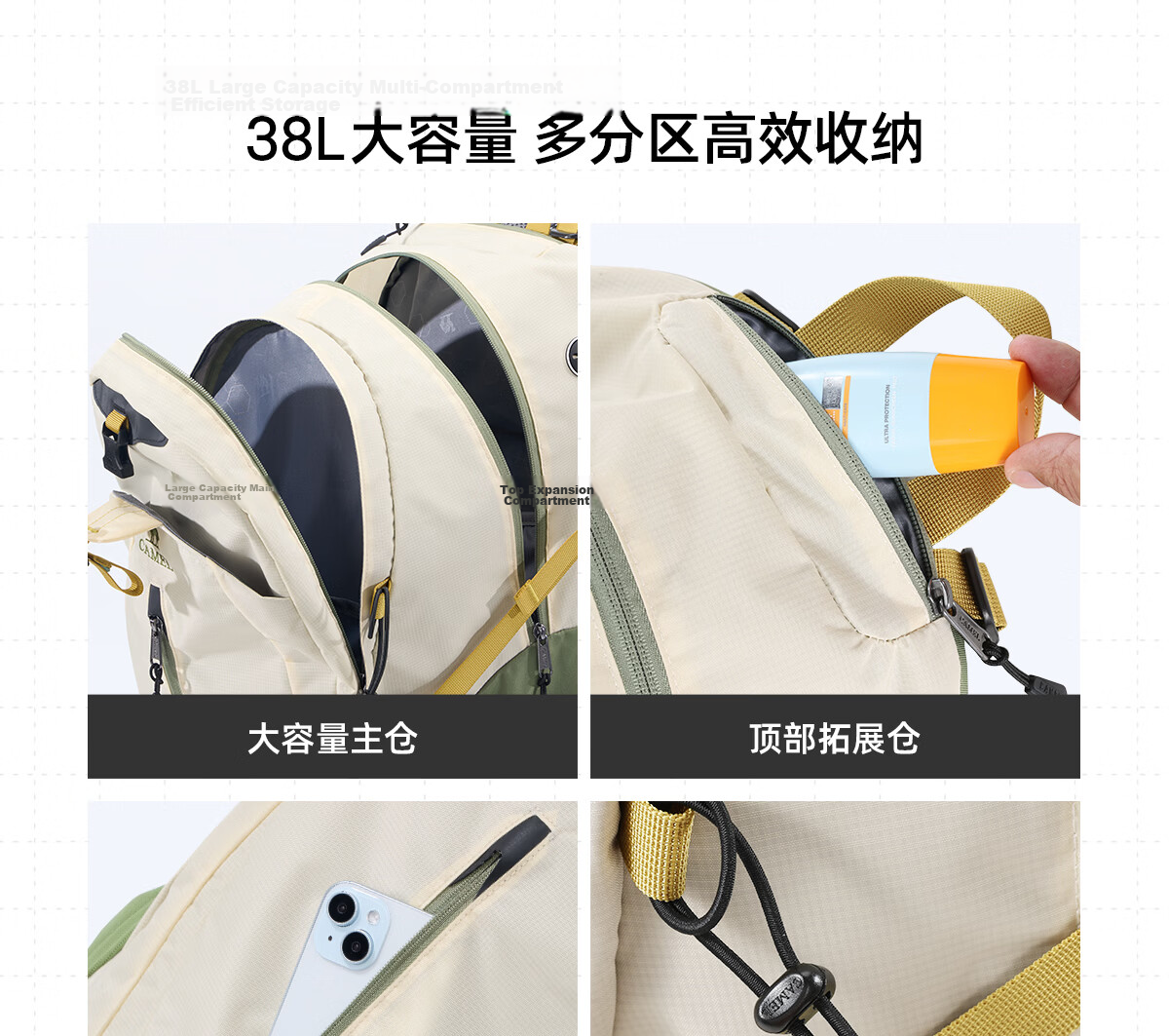 CAMEL Outdoor Hiking Backpack Waterproof Sports Backpack for Men and Women Travel Trekking Mountaineering Bag 2S04001A Advanced Gray 21