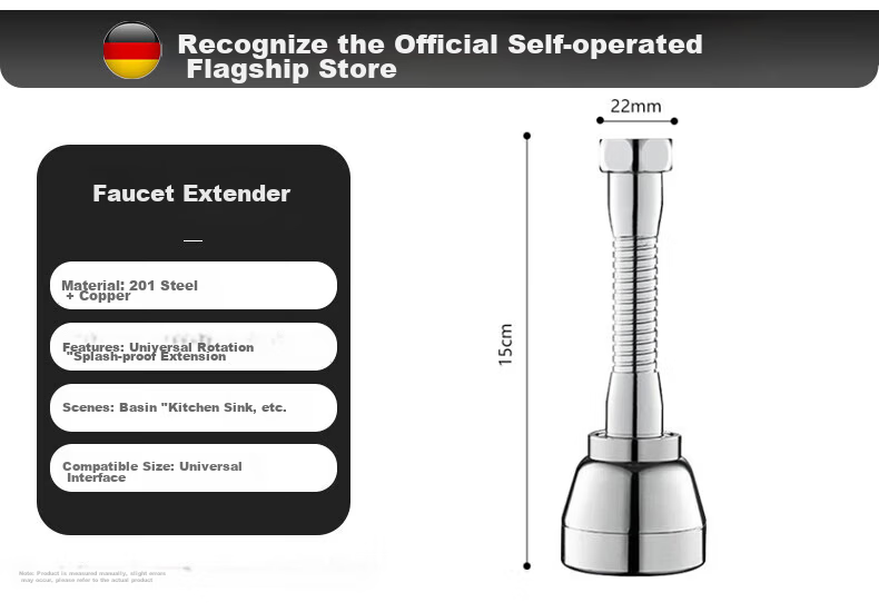 IVORPO Seiko Kitchen Faucet All-Copper Long Extension Booster Aerator Three-Mode Splash-Proof V-Shaped Nozzle 1