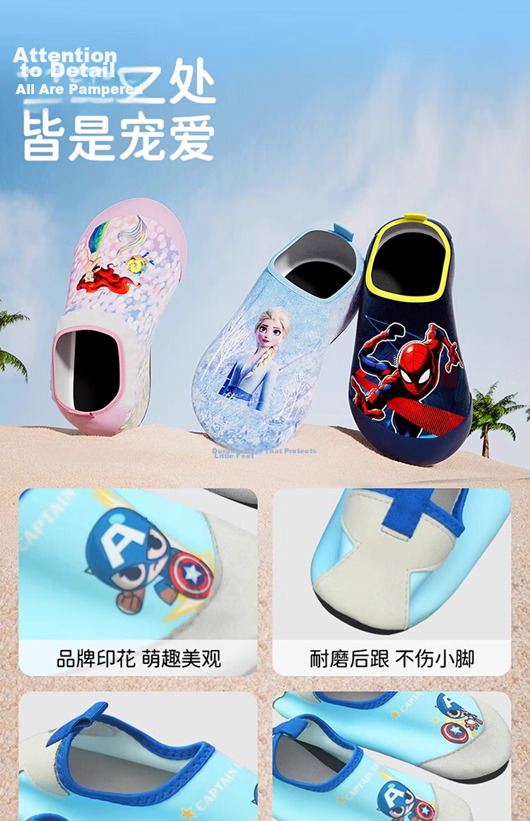 Disney Kids Beach Shoes Baby Non-Slip Snorkeling Socks Boys Girls Swimming Water Shoes D95905 Spiderman Navy M 9