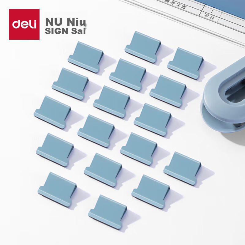 Nusai Push Clip Paper Clamp Colorful Refill Clips File Folder Spare Clips Office Supplies 50 Blue NS086 High-End Brand Under Deli