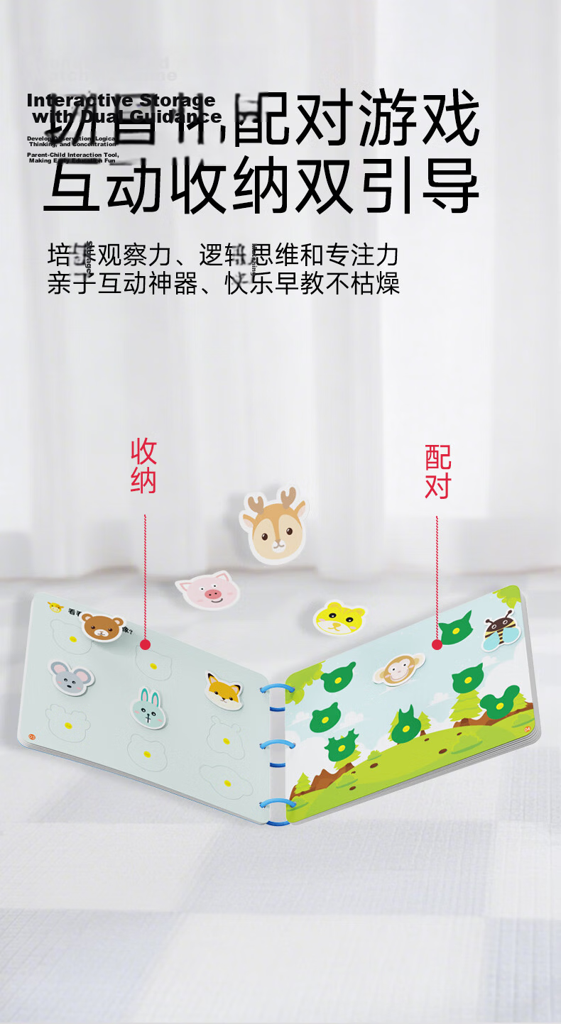 BABYBOX Magnetic Quiet Book Magnetic Absorption No-Cut Children's Toy for Boys and Girls Ages 3-6 Birthday Gift 12