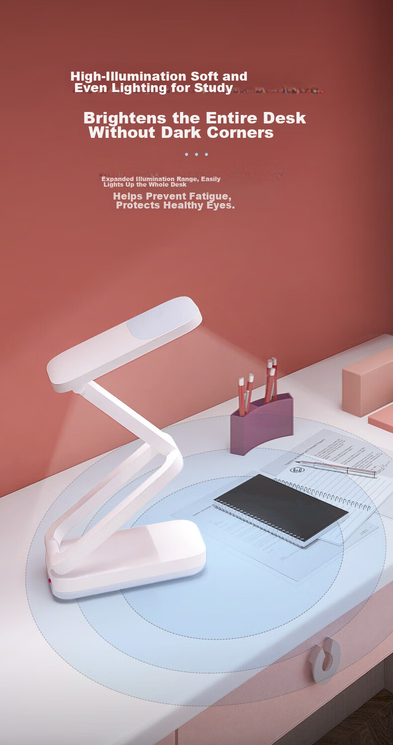 Midea Rechargeable Folding Portable Desk Lamp Dormitory Student Bedside LED Reading Study Writing Magic Box 8