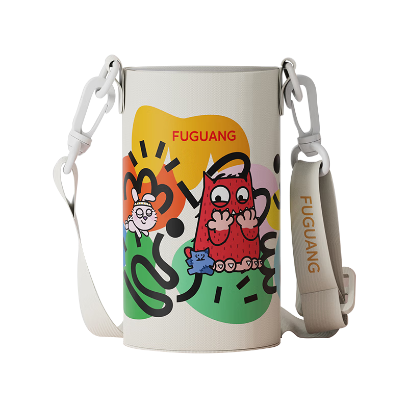 Fuguang Large Capacity Insulated Water Bottle, 316L Stainless Steel, with Straw, Portable, for Female College Students, Trendy Dual-Use Cup