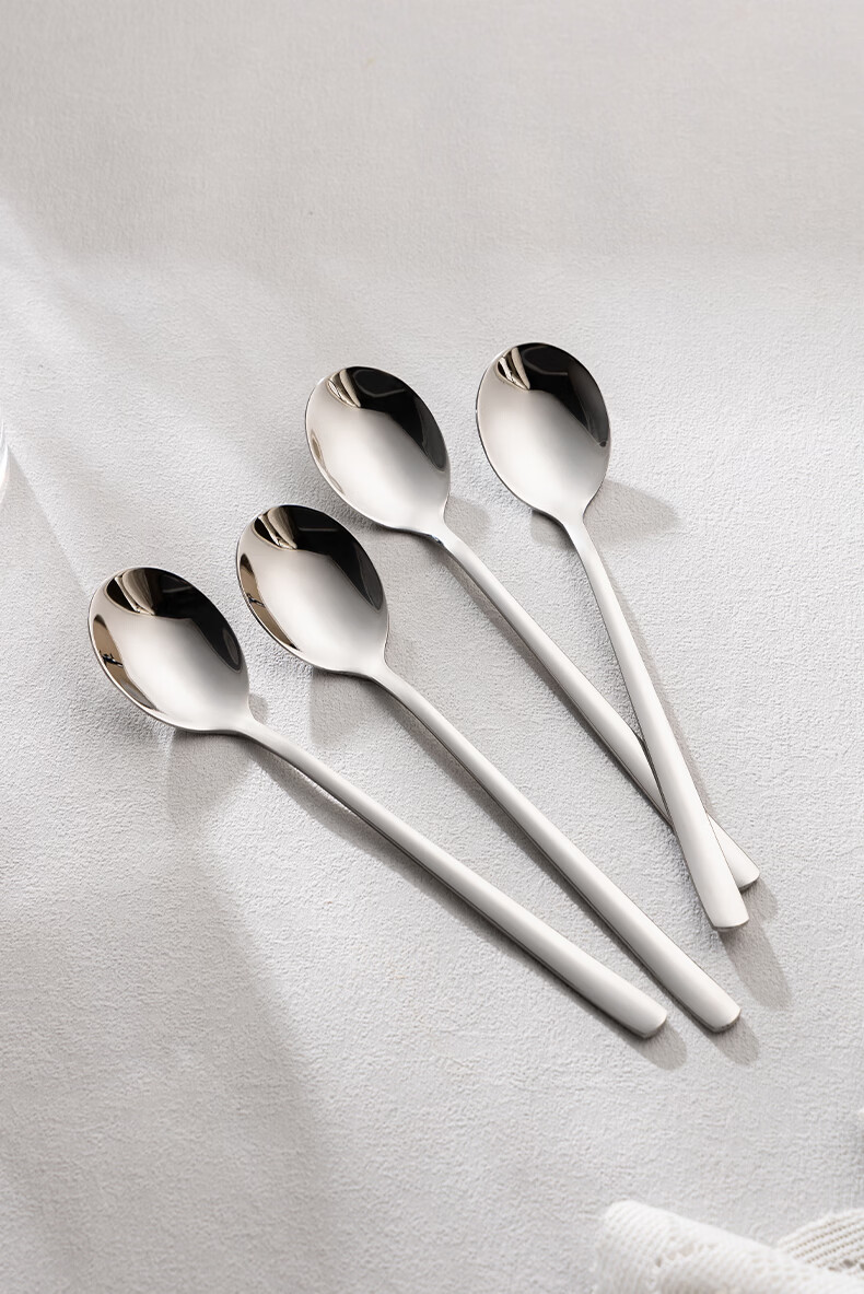 Guangyi Spoons, 316L Stainless Steel Soup Spoons, Enlarged Flat-Bottom Spoons, Dining Spoons, Children's Spoons, Set of 2, GY8550 20