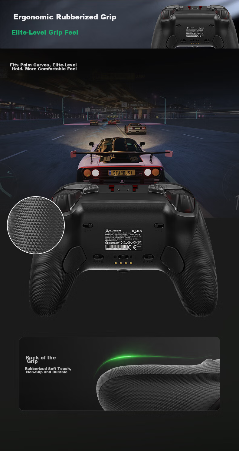 Galli G7 Pro Microsoft Xbox Licensed Elite Game Controller Uranus with Base TMR Joystick Bluetooth PC Wireless Steam Android TV Wired Horizon 6 16