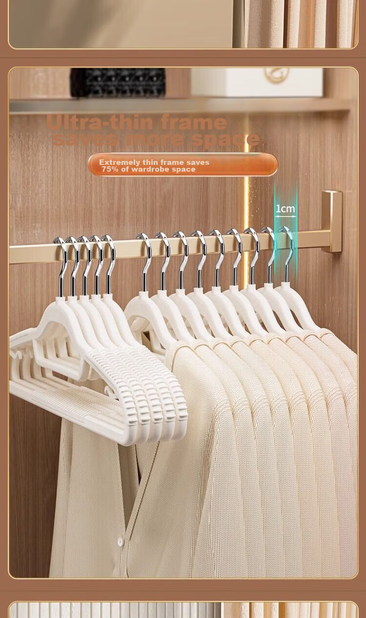 Jialifang Home Non-Marking Non-Slip Clothes Hangers Anti-Shoulder Deformation White [20 Pieces] 5