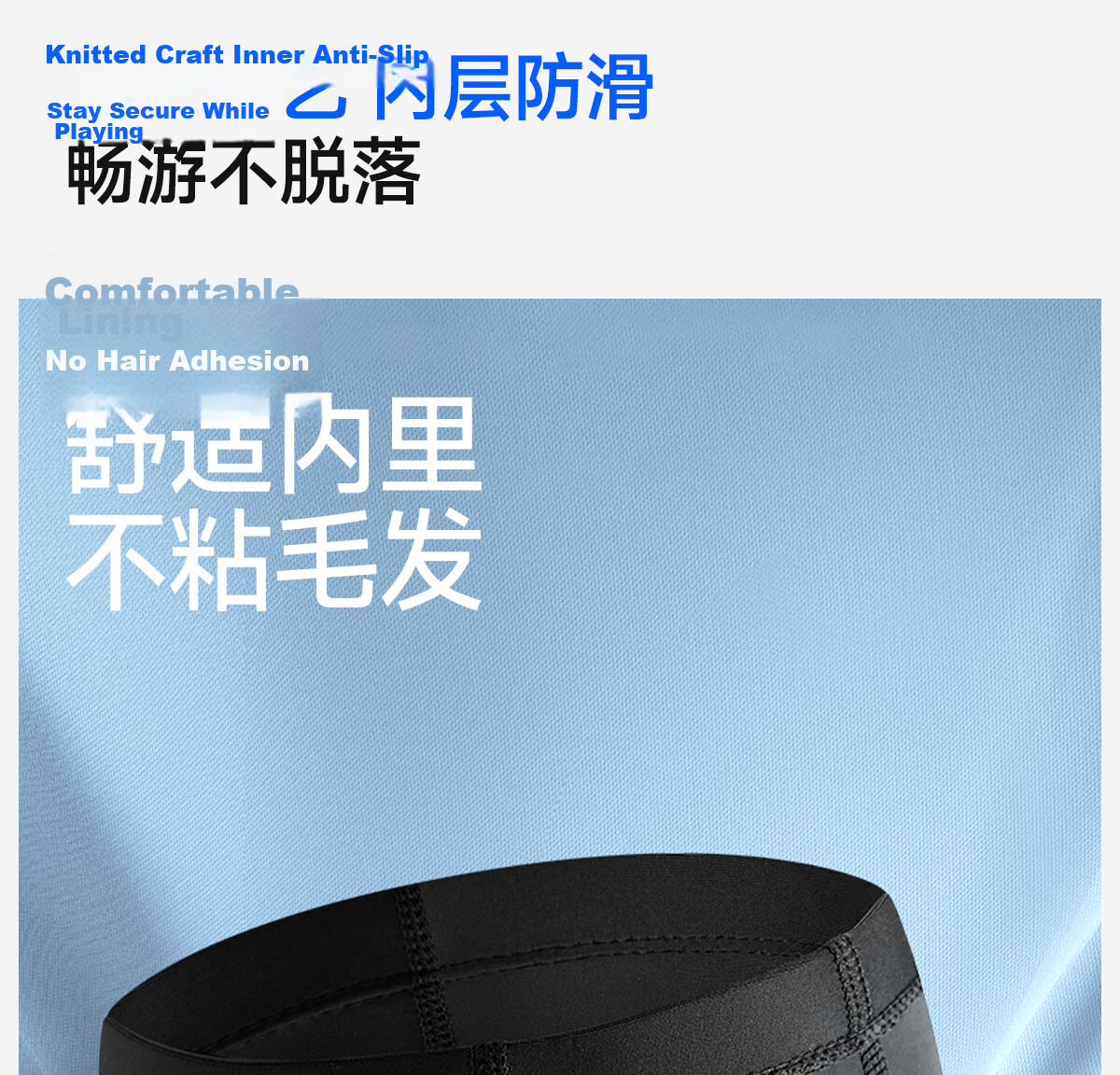 361° Men's Swim Cap, Comfortable Fabric Swim Cap for Long Hair, Stylish Ear Protection, Non-Binding, Non-Sticky Swim Cap 12