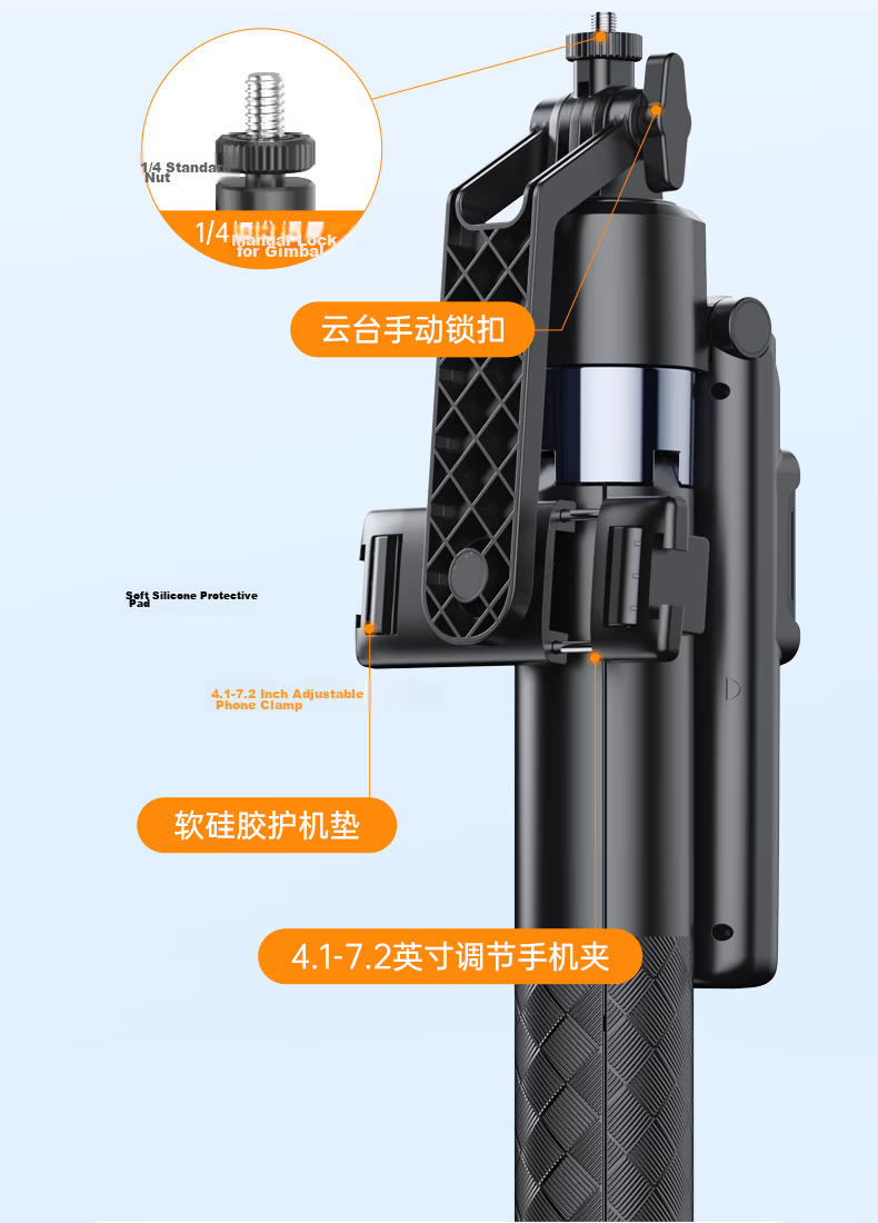 Zhiguozhe [Hot Sale 300K+] 360° Rotating Anti-Shake Selfie Stick with Automatic AI Tracking Gimbal Phone Stand Floor-Standing Live Streaming Smart Face Tracking Stabilizer All-in-One 26
