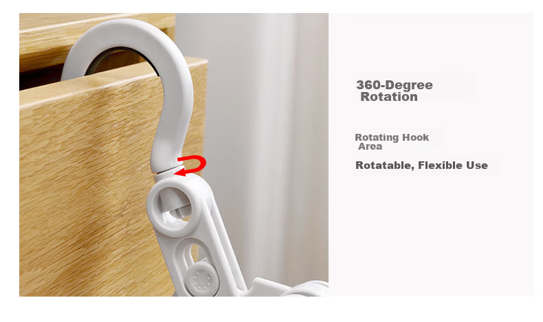 Jiebi Portable Foldable Clothes Hanger 2-Pack Five-Hole Travel Hotel Drying Rack 7