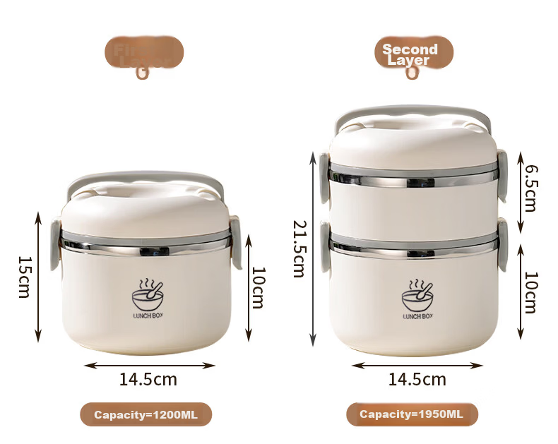 Ymer Multi-Layer Insulated Lunch Box Microwaveable Large Capacity Stainless Steel Four-Layer Bento Box for Office Workers 26