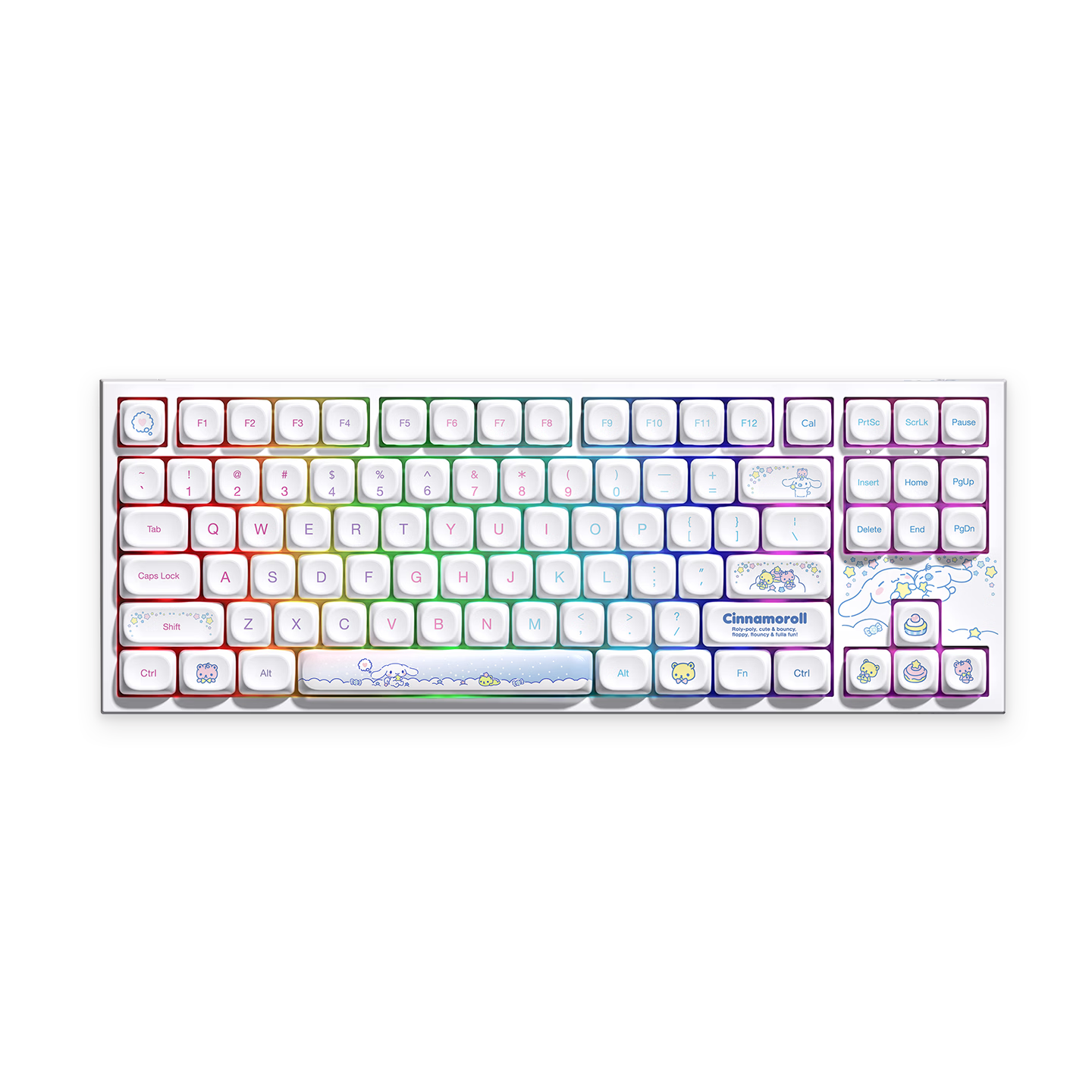 AKKO 5087 V5 Cinnamon Collaboration Bluetooth Wireless Mechanical Keyboard 88-Key Wired Tri-Mode High-Value Aesthetic for Women Office Gaming Esports Gasket Structure Excellent Typing Feel