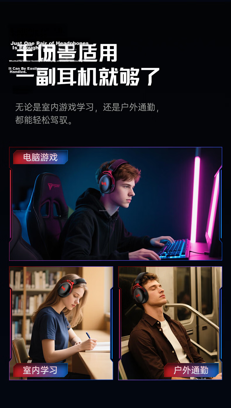 MICROKIA Delta Champion Recommended | Professional Gaming Headset Bluetooth Wireless 2.4G Four-Mode FPS Sound Positioning for PUBG CSGO Laptop 35