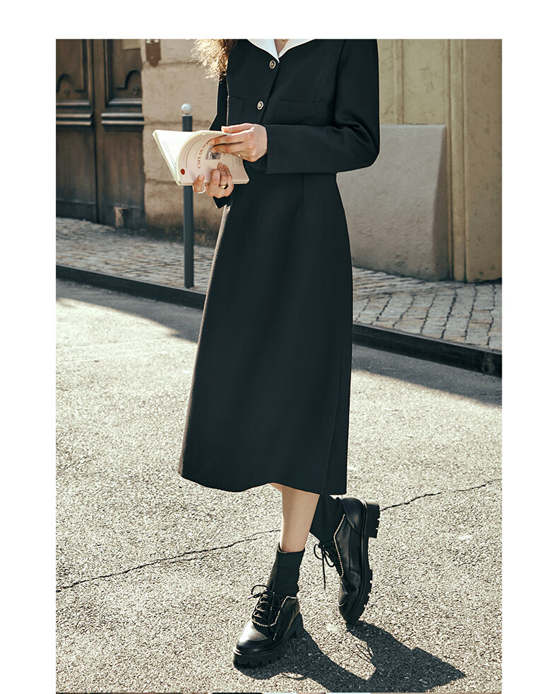 Olrain Eurielle Black Chic Short Jacket Women's Autumn New Elegant Top Coat (Second Batch) XL 23