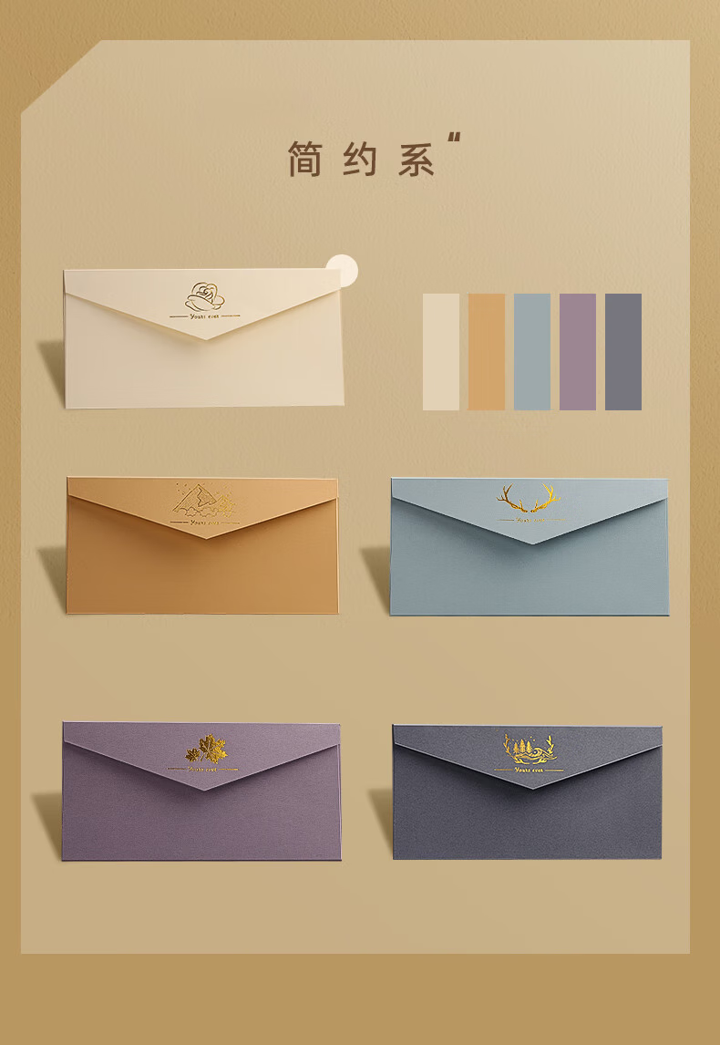 Vintage Envelope and Letter Paper Set 10 Colors Mixed Traditional Chinese Style Postcards Handwritten Greeting Cards Valentine's Day Birthday Gift Premium Gold Foil Love Letters Invitation Cards 4