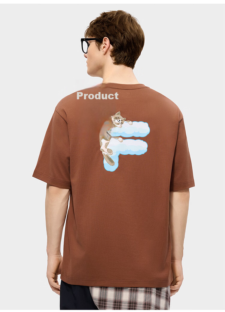 FILA FUSION Trendy Couple's Knitted Short Sleeve Shirt 2026 Summer Loose Fit Cool Cotton T-Shirt 64