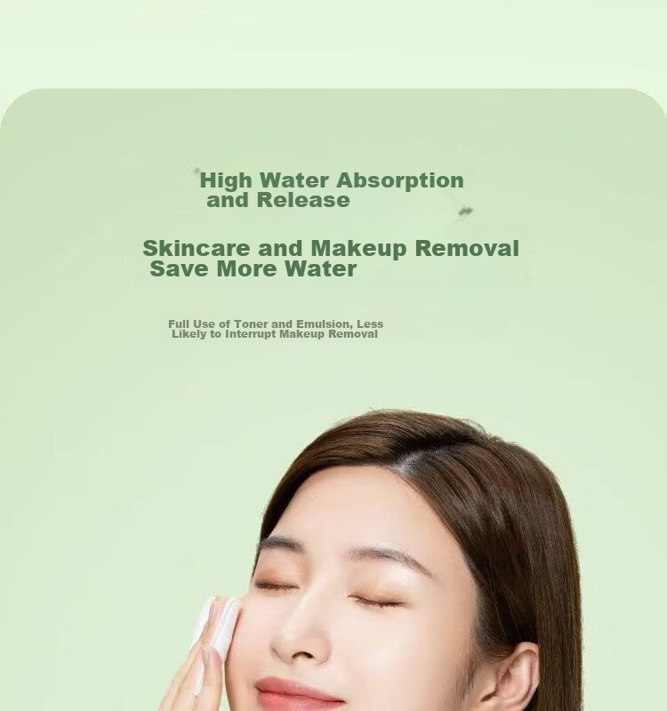 Plant-Based Stretchable Thin Breathable Facial Cotton Pads Water-Saving Makeup Remover Portable Small Pack for Travel 4