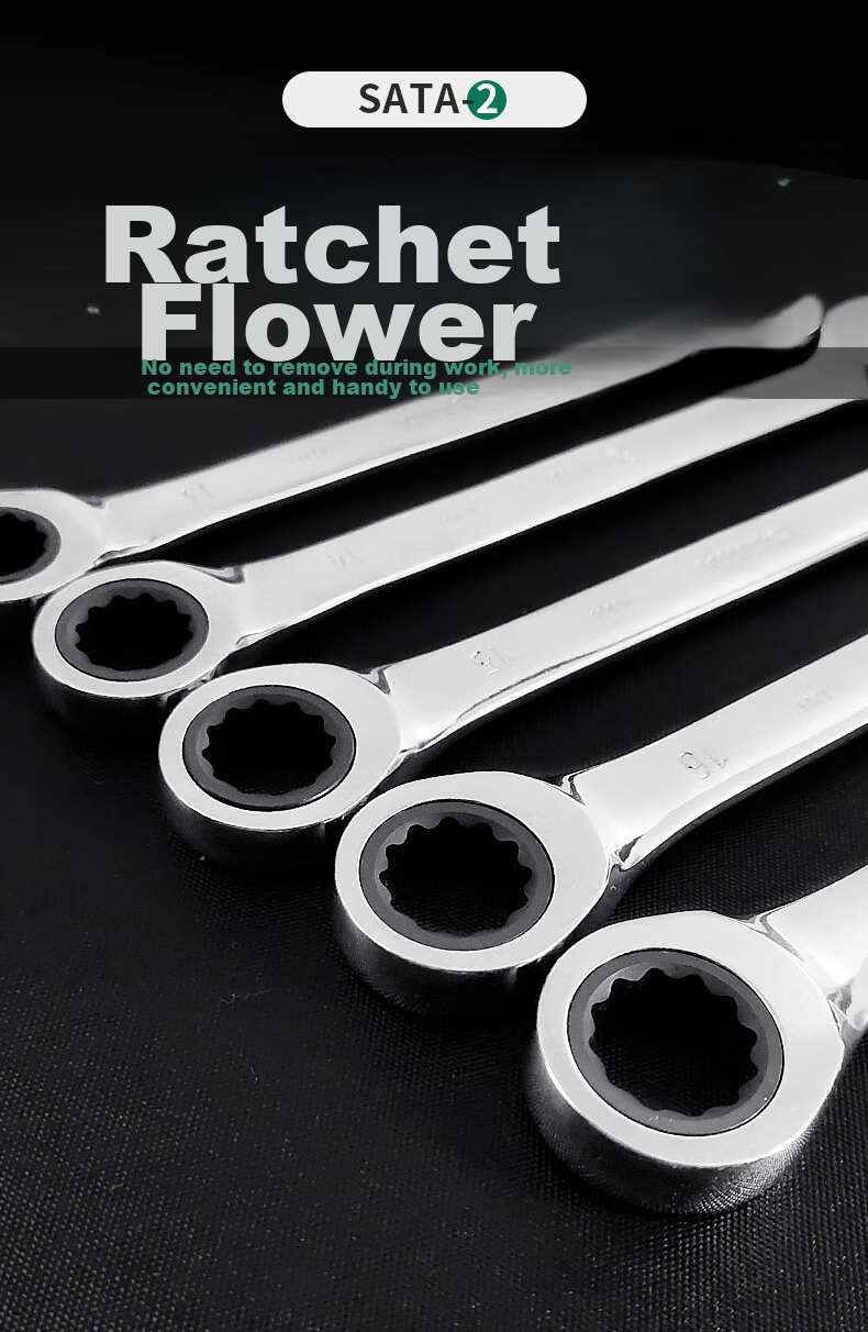 SATA Polished Dual-Use Quick-Release 13MM Open-End and Ratchet Wrench 43206 (Multiple Sizes Available) 8