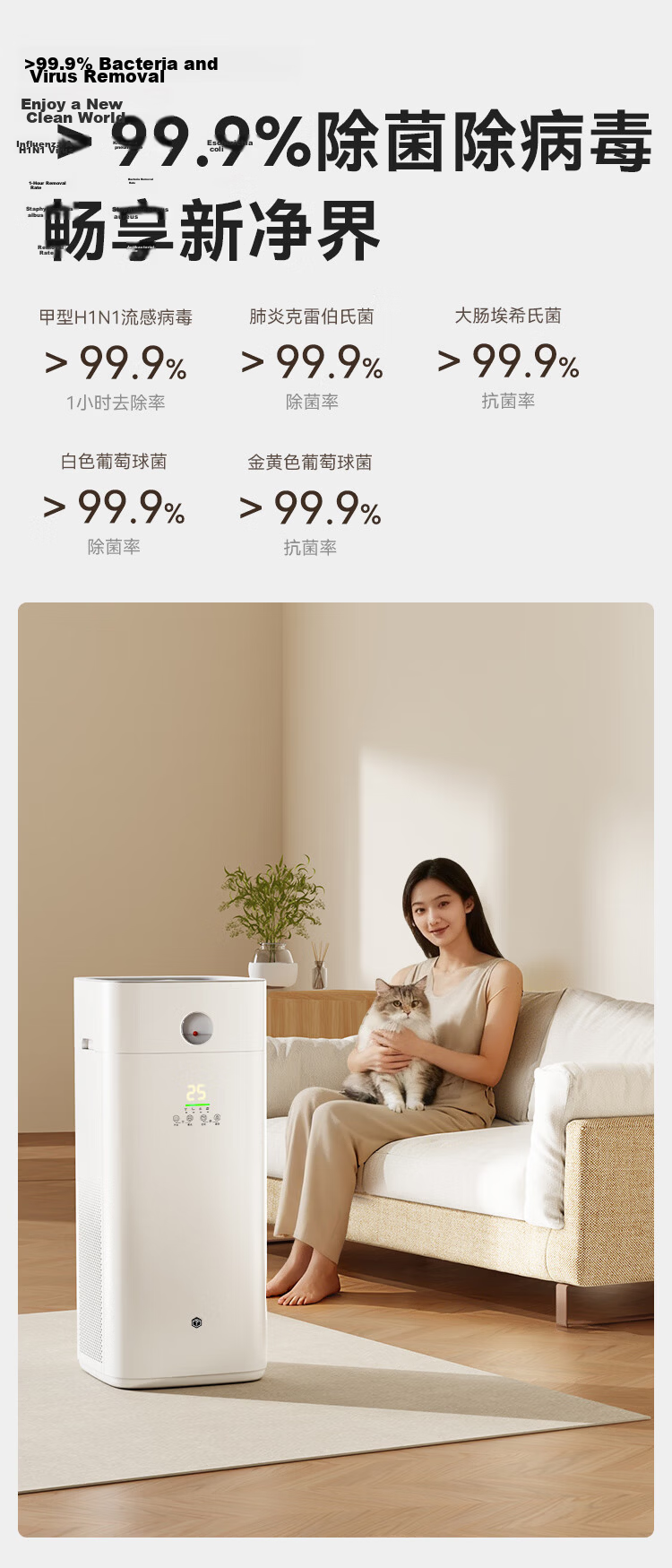 JD Jingzao Formaldehyde Digital Display Purification and Humidification Air Purifier Pro Mijia Smart Control 11