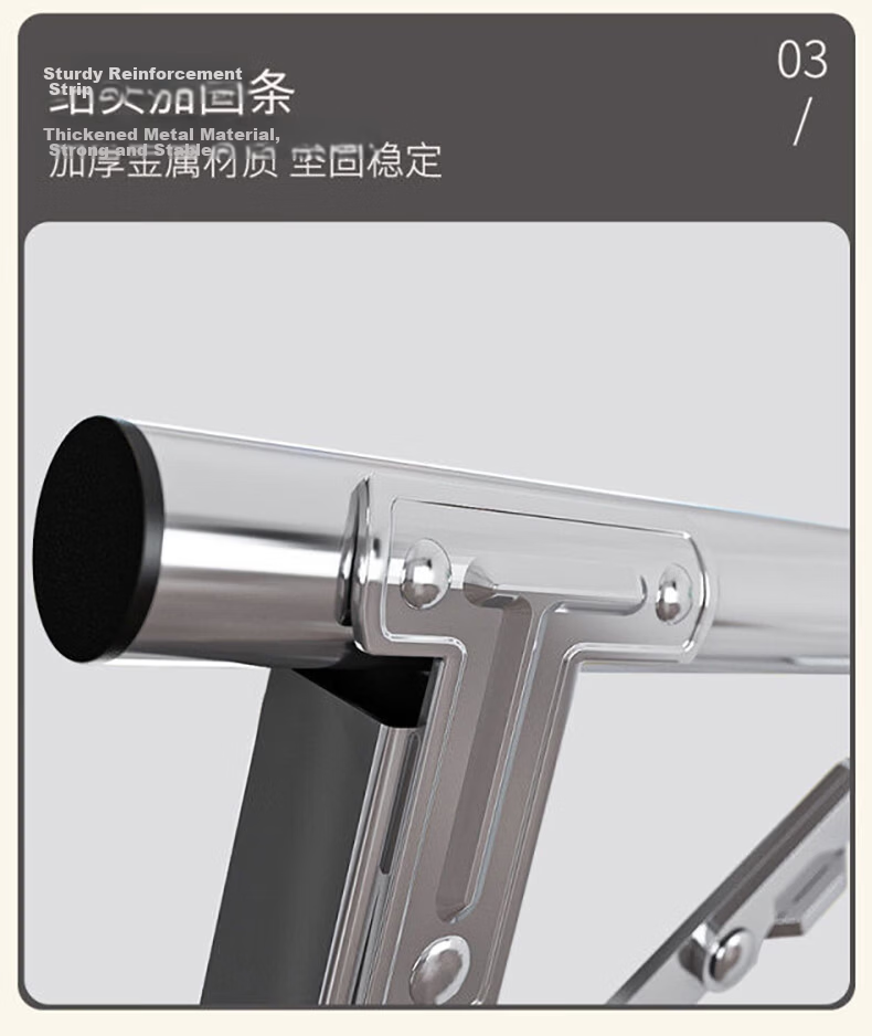 Jing Jiayi Heavy-Duty Folding Telescopic Single Rod Floor Clothes Drying Rack for Home Balcony 13
