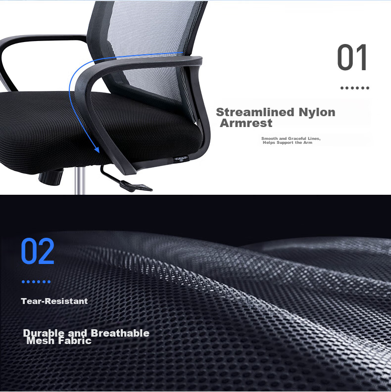 Bolis Office Chair Computer Chair Ergonomic Swivel Chair for Long Sitting Staff Home Study Chair Model 083 13