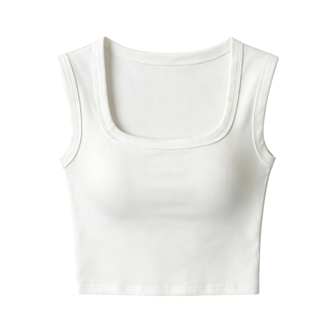 Langsha Women's New Cotton Racerback Tank Top Sleeveless Slim Fit Undershirt with Side Coverage Can Be Worn Out
