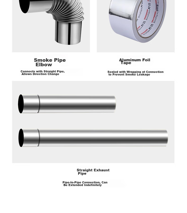 PURPAVWINNER Thickened Stainless Steel Gas Water Heater Exhaust Pipe Universal Chimney High Temperature Resistant Flue Elbow 3