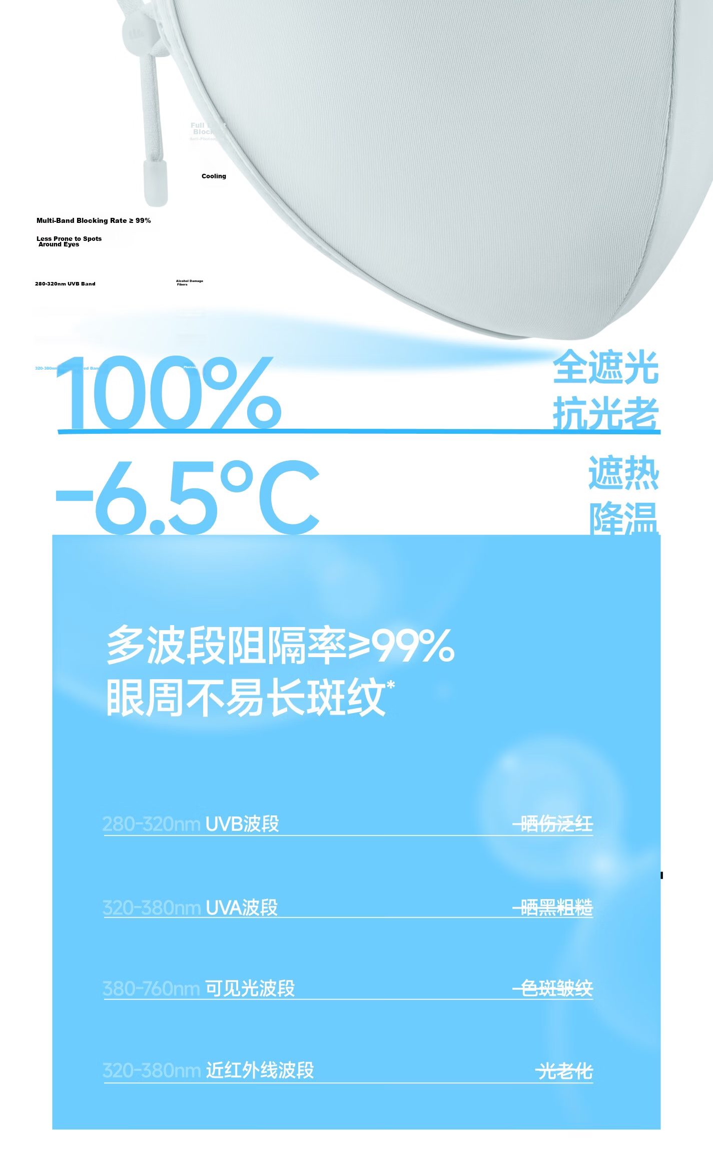 Beneunder 3D Eye Protection Corner Sun Mask Women's Full Face Sun Protection Mask UV Protection Face Bikini Summer Sunshade AL332 10