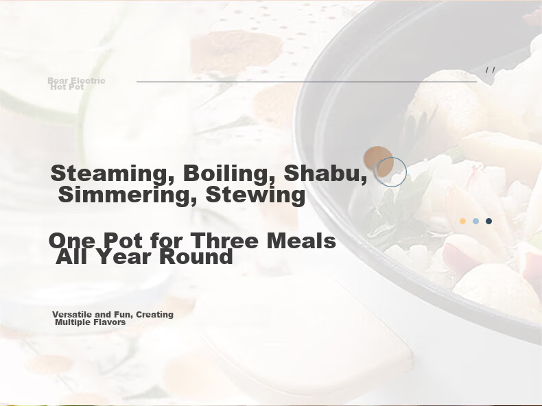 Bear Electric Cooking Pot Small 2-3 Person Hot Pot Electric Cooker Dormitory Instant Noodle Multi-Function Electric Heating Pot 3L Stew Steam Cooker with Steamer Basket DRG-D30X8 10