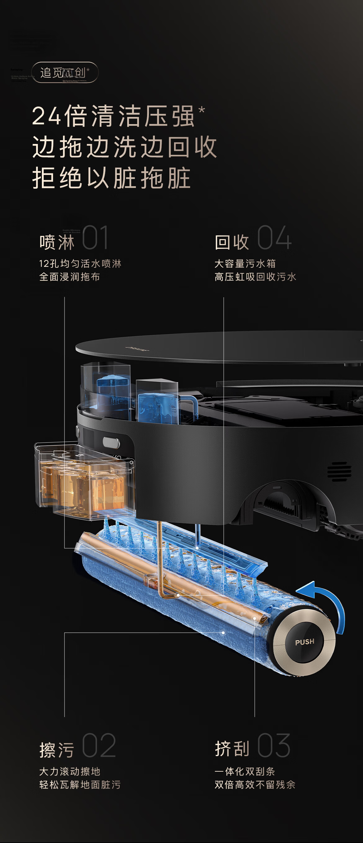 Dreame X50 Pro Drum Version Robot Vacuum Cleaner with Mopping, Washing, Drying, Automatic Cleaning, Integrated Water Supply and Drainage RVZ51DE 13