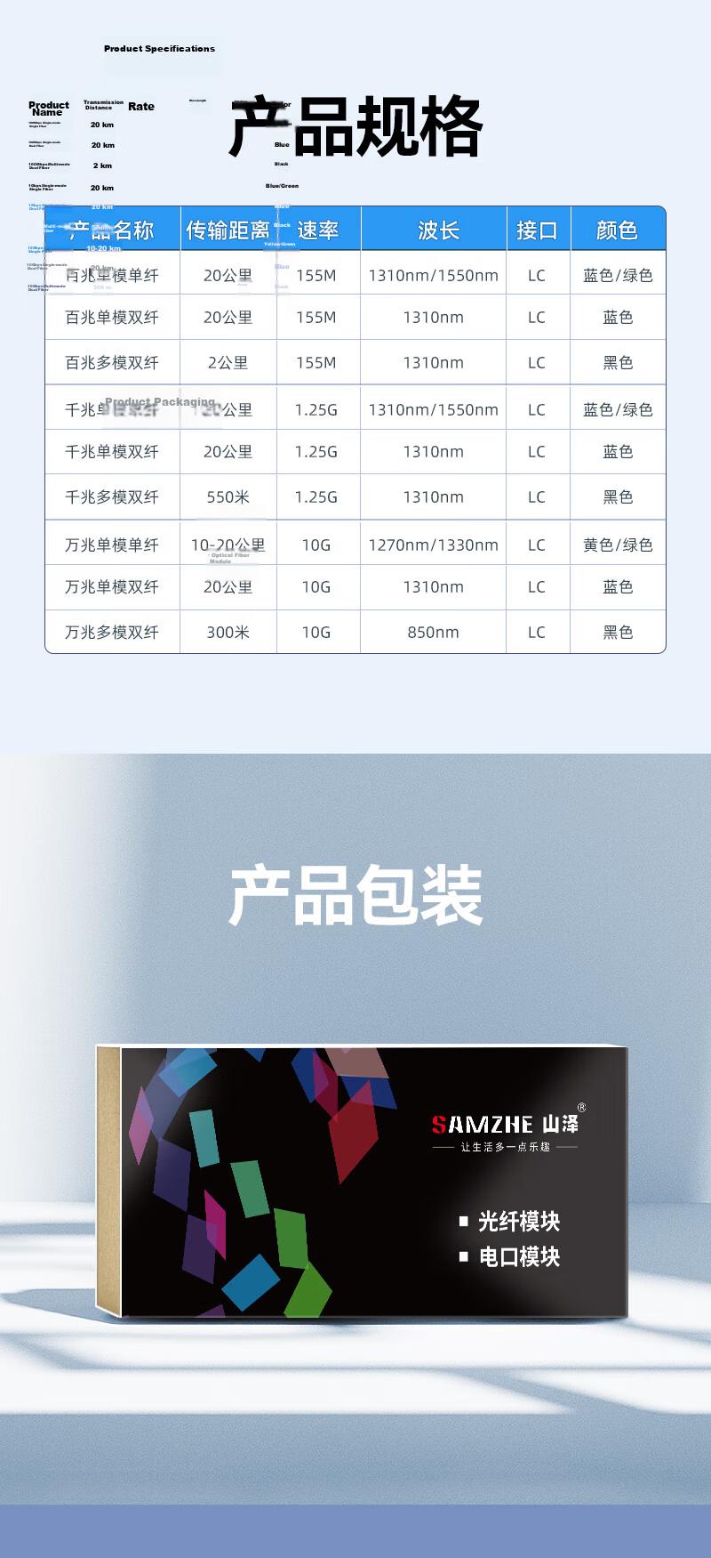 Sanze [Hot-Swappable] Gigabit Optical Module SFP+ Fiber Module 1.25G Single-Mode Dual Fiber 1310nm Compatible with Huawei LC Interface 10km SMQ10S 6