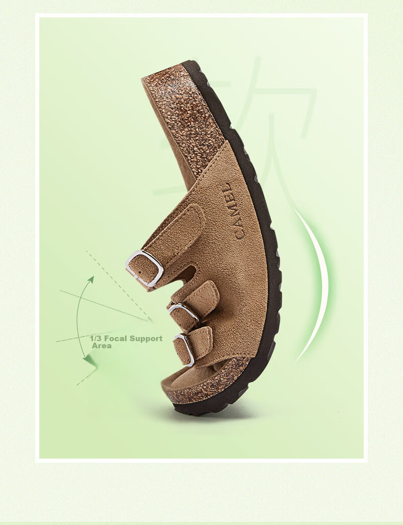 CAMEL Birkenstock Style Women's Casual Thick Sole Platform Sandals L26M700065 Brown Size 38 10