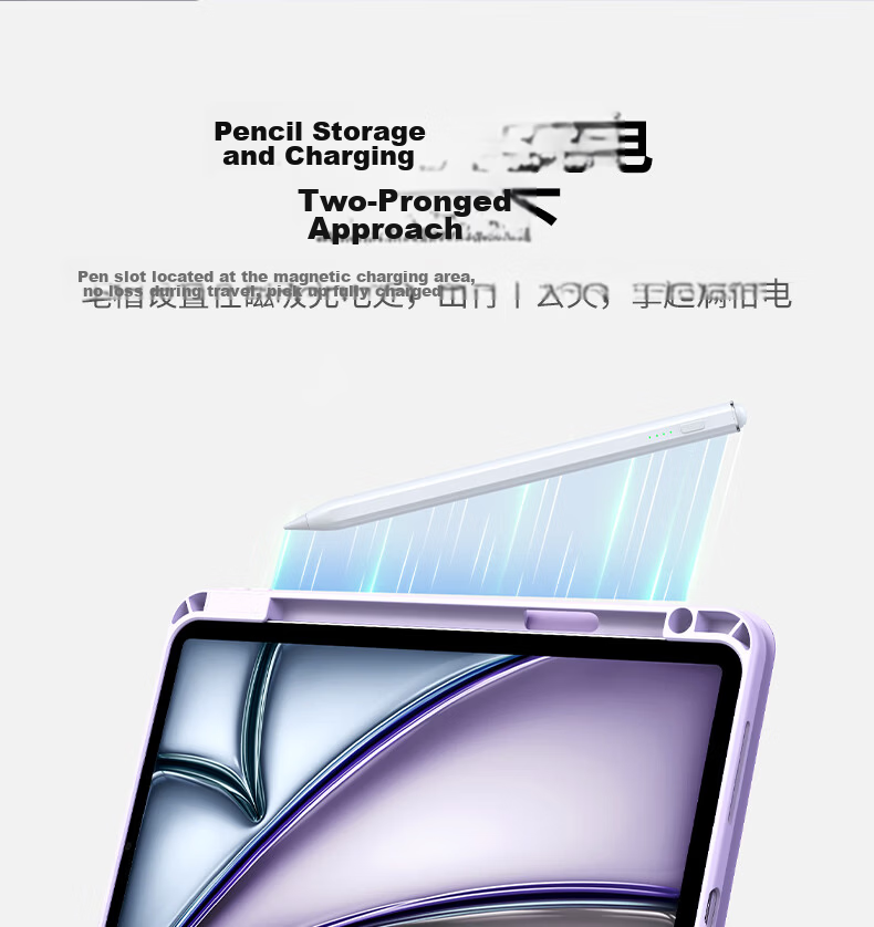 Ugreen iPad 12/11/10 Case with Pencil Slot 11-inch 2026 Model A18 Chip Full-Coverage Transparent Y-Shaped Stand Anti-Bend Pink Tablet Case for Apple 14