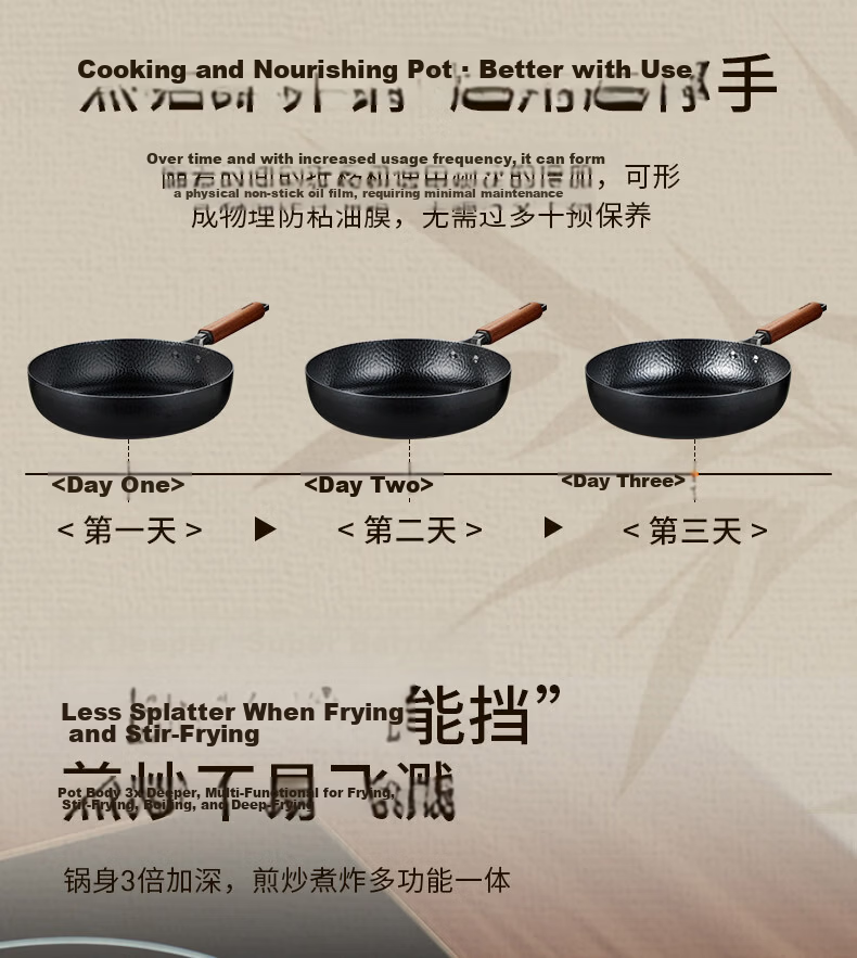 Joyoung 26cm Cast Iron Non-Stick Frying Pan Skillet Steak Breakfast Pan No Seasoning Required 19