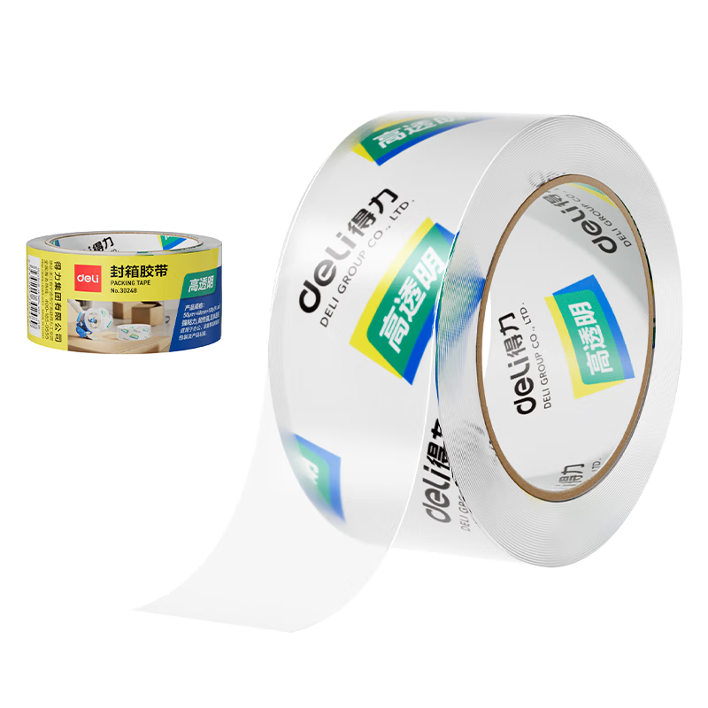Deli Super Hot Sale High Quality High Transparency Packing Tape 48mm x 100y x 50um (91.4m/Roll) 1 Roll Office Supplies 30248