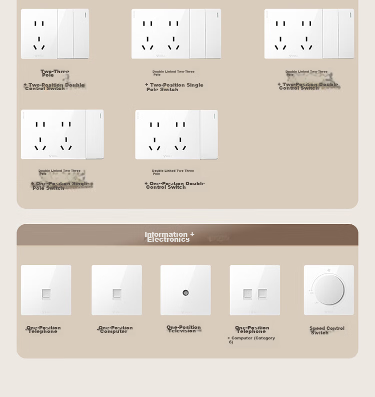 BULL Surface-Mounted Large Panel Switch Socket G59 Series 16A Three-Hole Air Conditioner Socket G59Z104 18