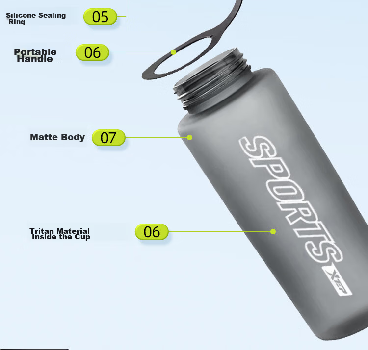XTEP Spray Water Bottle for Kids and Elementary Students Tritan High-Value Unisex Road Bike Sports Water Bottle Summer Black 22