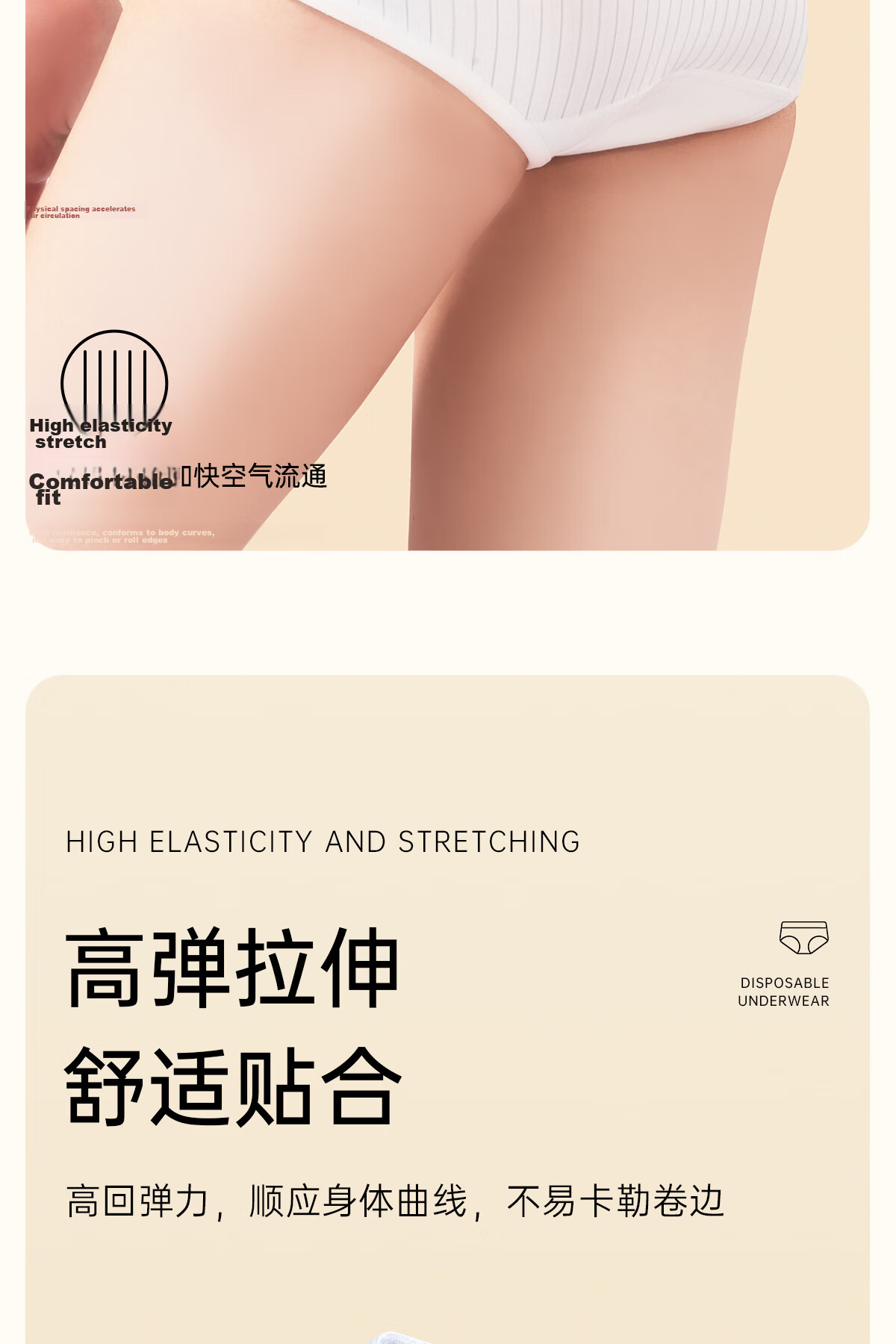 Ankexin Milk Fiber Disposable Women's Underwear 7A Antibacterial Maternity Postpartum Travel Wash-Free Day-Use 10-Pack XL 10