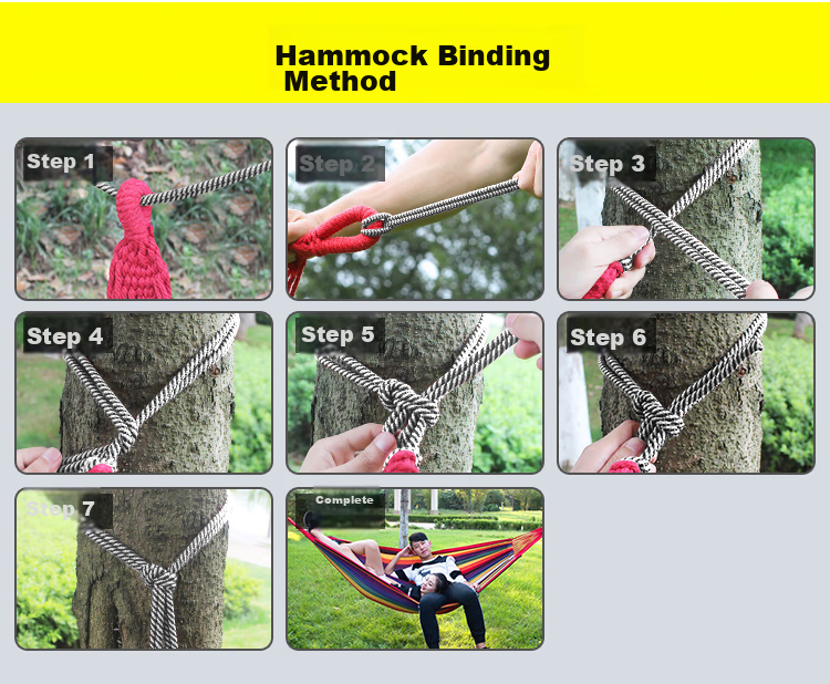 Suncojia Outdoor Hammock Swing, Extra Wide and Thickened Wooden Rod, Anti-Tip Double Hammock, Dormitory Hammock, 2m x 1.5m 16