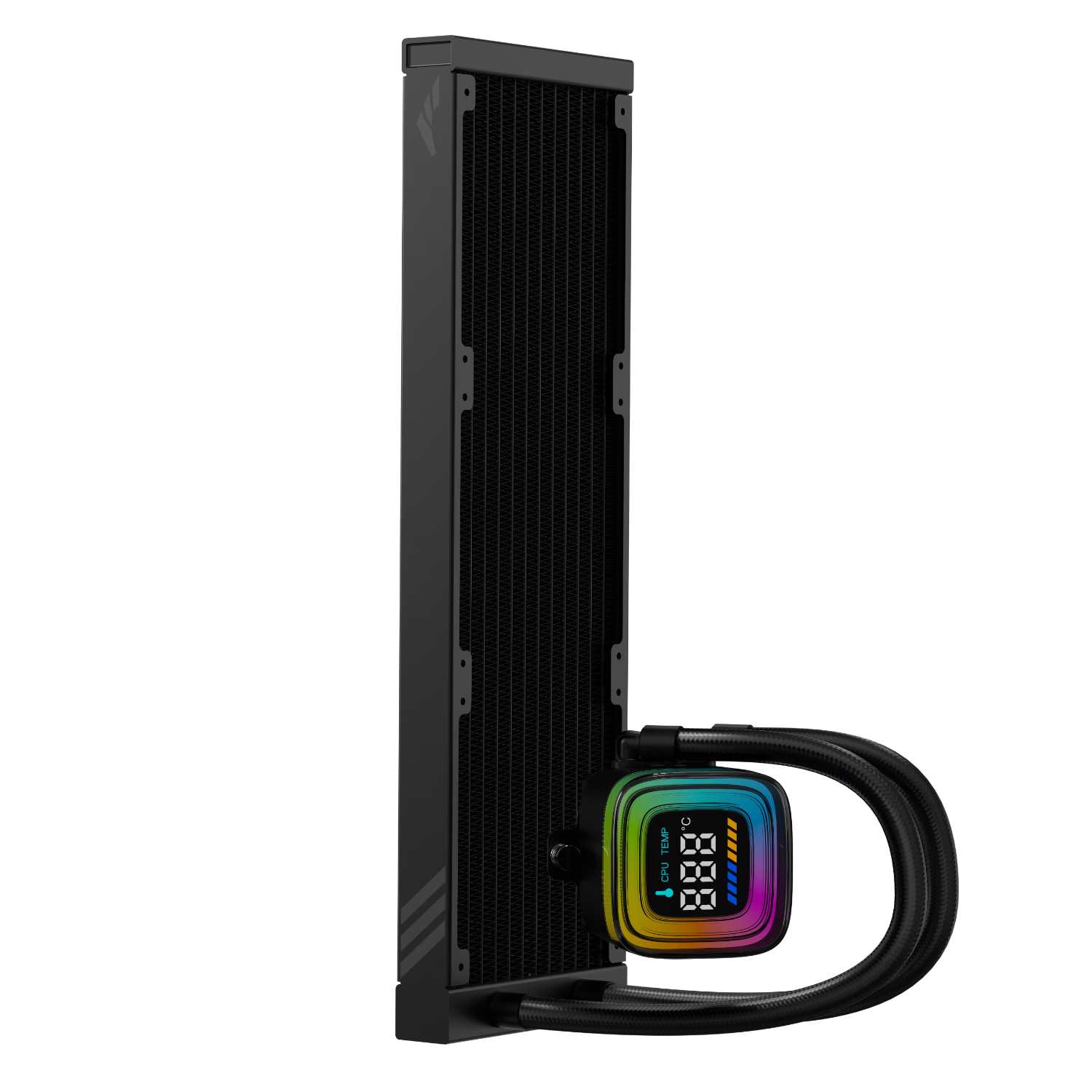 SAMA LB200-360 Black Fanless Integrated CPU Liquid Cooler Ceramic Shaft Pump Hardware Monitoring Digital Display Full Aluminum Thickened Radiator