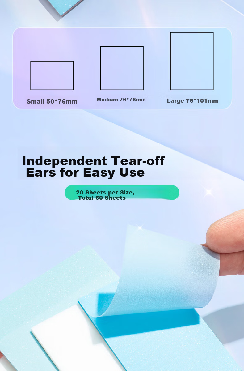 M&G Stationery Pearl Transparent Combination Sticky Notes Strong Adhesive Index Memo Colorful Bookmark Note Paper 1 Random YS-669 Exam Essential 3