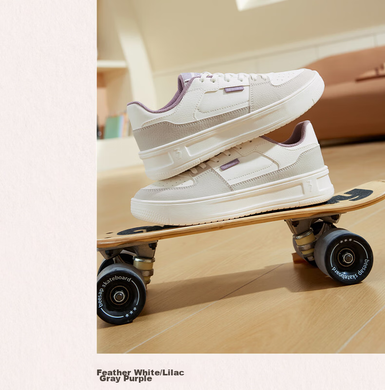 361° Qinghe 2 New Trendy Platform Leather Casual Sneakers Women's White Shoes 682636618-1 23