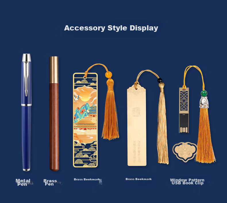 Tengxiong Notebook Gift Box Set National Trend Palace Museum Cultural Creative Souvenir High-Value Journal Stationery Graduation Gift Corporate Business Customizable Lake Blue 3