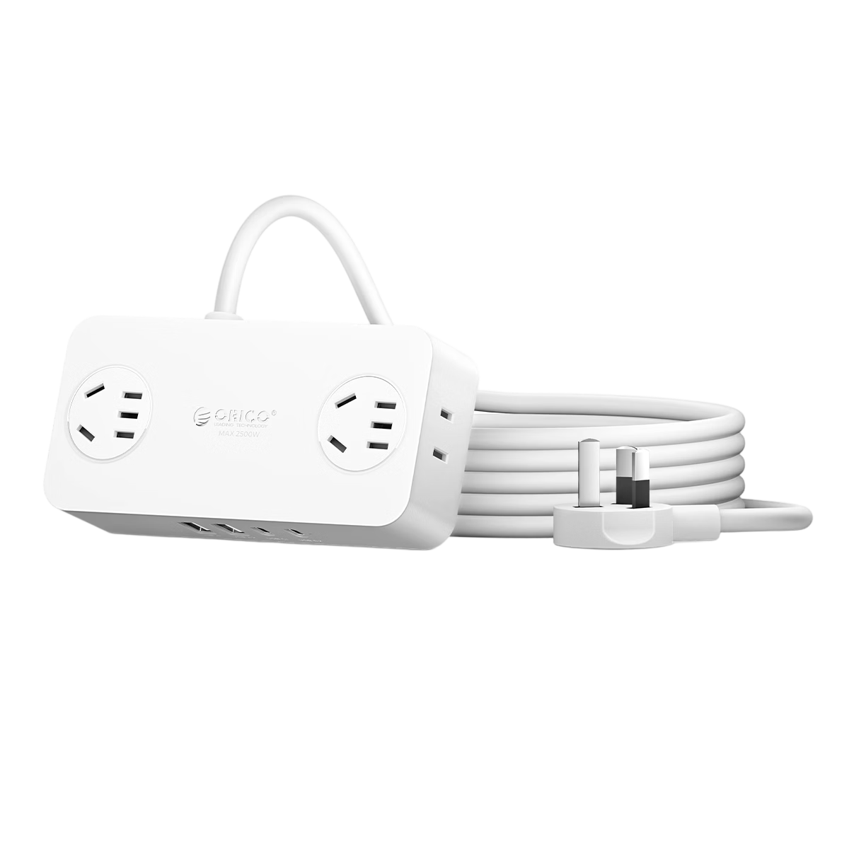 ORICO Multifunctional Power Strip/Extension Cord/Socket/Surge Protector/USB Outlet/2500W High Load Capacity New National Standard 3C Certified 2.8m White