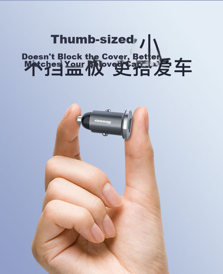 Newsmy Car Charger Cigarette Lighter Super Fast Charger Dual Port Adapter Apple 17 Huawei Honor Android Hidden 66W+PD36W Super Fast Charger 17