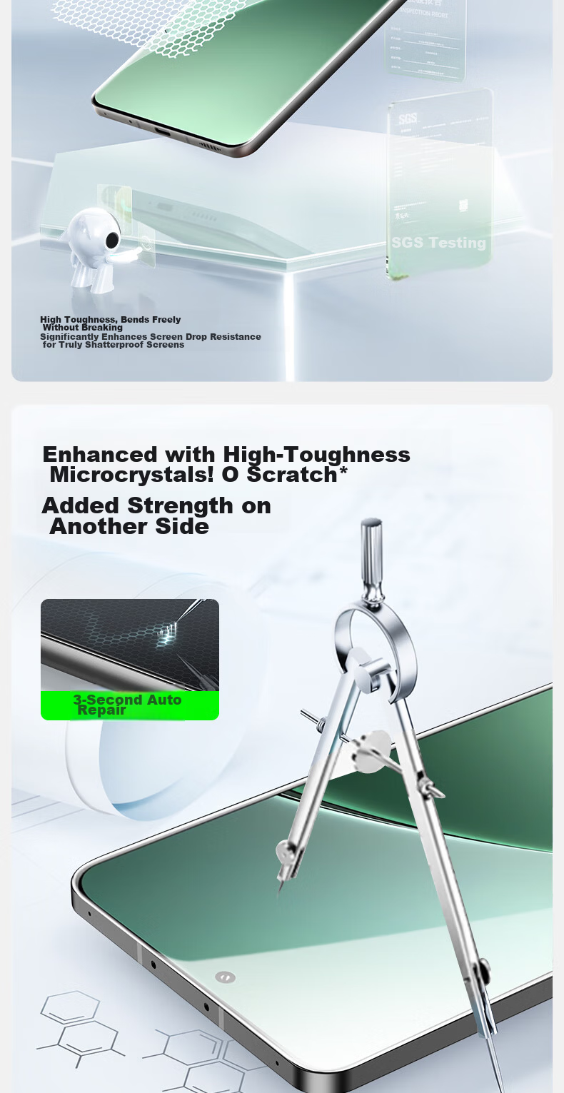 Smorss [Ultrasonic Unlock] Screen Protector for Xiaomi 14 Pro/Ultra, Full Adhesive Anti-Shatter HD Anti-Fingerprint Upgraded Smooth Microcrystalline Protective Film, 2 Pieces 3